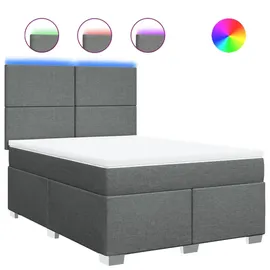 vidaXL Boxspringbett 140 x 200 cm Dunkelgrau