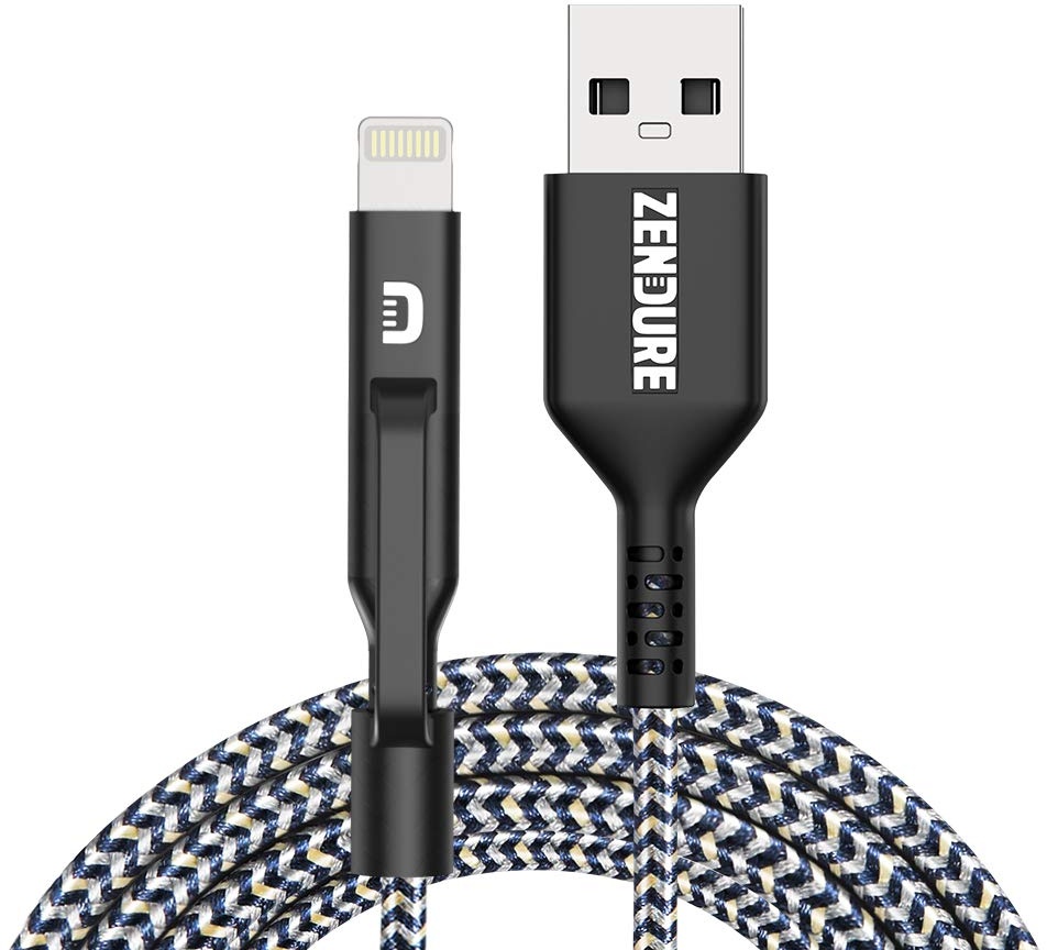 Zendure SuperCord 2-in-1 Micro USB und Lightning Kabel (200 cm iPhone Ladekabel [Apple MFi Zertifiziert] geeignet für iPhone 11, iPhone XS/XS Max/XR, iPhone 6/6s/7/8, iPad, Android u.v.m.), Schwarz