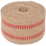 TEMPNAP Jute-Gurtband Mit Roten Streifen 10 M Hochfestes Polstermaterial Für Stuhlreparatur DIY Bastelbedarf Geschenkverpackungen Und Heimdeko