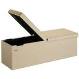 CASARIA Sitzbank mit Stauraum Faltbar Gepolstert Deckel Schlafzimmer Wohnzimmer Flur Sitztruhe Truhenbank Polsterbank Xl - Beige - Casaria
