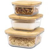 ELUNO Frischhaltedose quadratisch weiß 0,31 l 3-teiliges Set