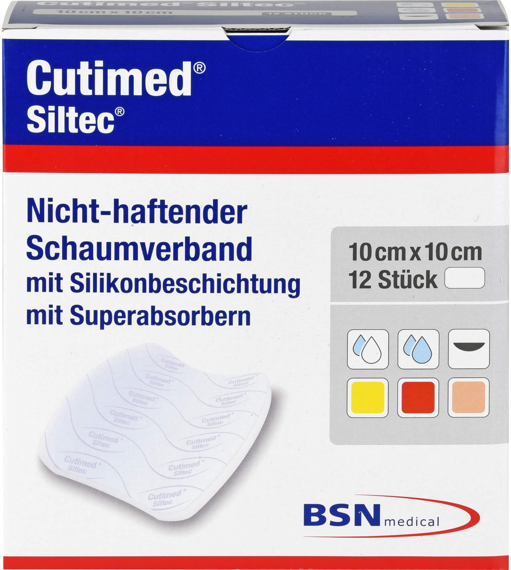 Cutimed Siltec 10x10cm 12 ST