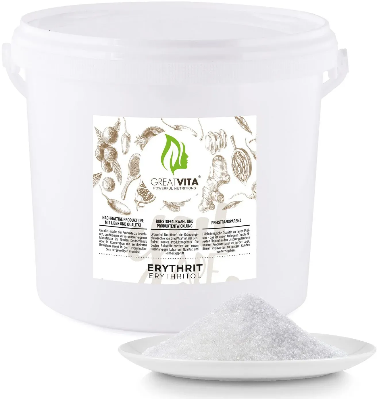 GreatVita Erythrit kalorienfreies Süßungsmittel 4 kg