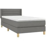 vidaXL Boxspringbett mit Matratze Dunkelgrau 100x200 cm Stoff