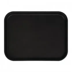 Cambro Camtread rechteckiges rutschfestes Fiberglas Tablett schwarz 45,7cm. Hergestellt aus