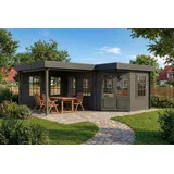 Alpholz Gartenhaus 5-Eck 6,18 x 4,62 m Grau