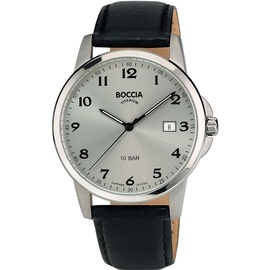 Boccia Titanium Boccia Herren Quarz Uhr mit Leder Armband 3633-03