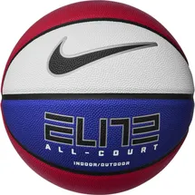 Nike Elite All Court 8P 2.0 deflated Basketball aus Gummi und Synthetikleder in gym red/deep royal Blue/metallic Silver/Black, Größe: 7,