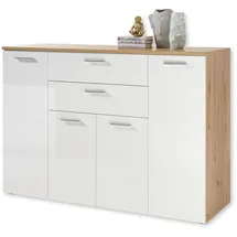 HBZ Kommode PABLO Weiß - Modernes Sideboard mit viel Stauraum für Ihren Wohnbereich - 152 x 106 x 50 cm (B/H/T)