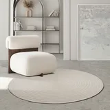 The CarPET Santo Plus", beige Creme, H:5mm Ø:120cm, Polypropylen, Teppiche, Teppich, Plus moderner robuster In und Outdoor Teppich