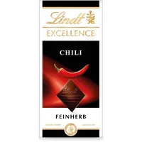 Lindt EXCELLENCE Chili - Feinherbe Schokolade | 100 g Tafel | Feinherbe Schokolade mit Chili-Extrakt | Intensiver Kakao-Geschmack | Dunkle Schokolade |