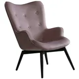 dynamic24 Sessel Rose Samt Relaxsessel Polstersessel Ohrensessel Loungesessel