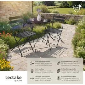 Tectake Bistrotisch-Set Frieda für 2 Personen schwarz