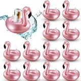 12 Stück Aufblasbare Flamingo-getränkehalter, Wiederverwendbare Aufblasbare Getränke-schwimmhilfen, Süße Tier-becheruntersetzer, Pool-getränkehalter Für Die Sommer-schwimmparty
