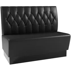 BIG Möbel GmbH Gastro Sitzbank Amsterdam | 120 cm breit | Kunstleder Schwarz | Diamant Knopfpolsterung | Gastro Dinerbank