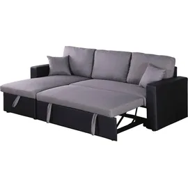 Habitat et Jardin Ecksofa reversibel mit Schlaffunktion und Stauraum Alain - 3-Sitzer - Schwarz/Grau
