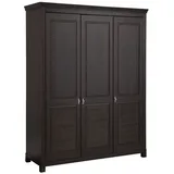 Home Affaire Kleiderschrank »Rauna, mit Lamellen und Kassetten, klassischer Landhausstil, rustikal«, (2 Breiten: 113/159 cm H/T ca. 195/60 cm), massive Kiefer, Metallgriffe, mehrere Varianten, zeitloses Design braun