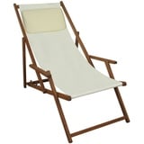 Erst-Holz Deckchair weiß Liegestuhl klappbare Sonnenliege Gartenliege Holz Strandstuhl Gartenmöbel 10-303KH