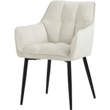 ML-Design Esszimmerstuhl Creme mit dickem gepolsterter Sitz