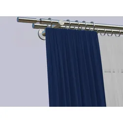 Gardinenstange INDEKO "Kimberley", silber (edelstahlfarben), L:250cm, Eisen, Gardinenstangen