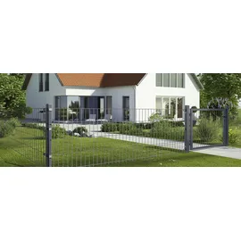 Floraworld Doppelstabmattenzaun 201 x 83 cm Grau/Metall