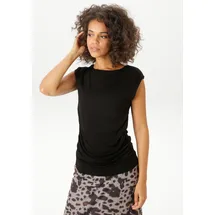 Aniston CASUAL T-Shirt mit Raffungen an den Seitennähten schwarz 42 EU