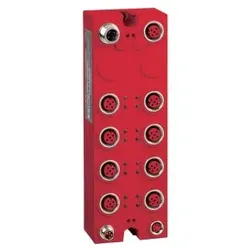 Schneider Electric TM7SDM12DTFS Digitales Sicherheits-E/A-Modul, 8E, 4A Transistor 24VDC/2A, M12, IP67, rot