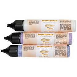 buttinette Glitterliner, diamant-pink-lila, 3x 28 ml