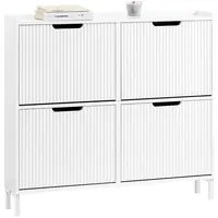 SoBuy Schuhschrank schmal Schuhregal mit 4 Ablageflächen Schuhkommode Schuhablage