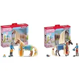 SCHLEICH 42585 Kim & Caramelo Starter Set, für Kinder ab 4+ Jahren & 42586 Leo & Rocky Starter Set, für Kinder ab 4+ Jahren, Horse Club Sofia's Beauties - Spielset