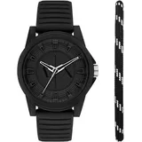 Quarzuhr ARMANI EXCHANGE Armbanduhren schwarz Herren Armbanduhr, Herrenuhr, ideal als Geschenk, analog, Silikonarmband