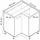 Vicco Eckunterschrank R-Line 75,6 x 75,6 x 81,6 cm Braun