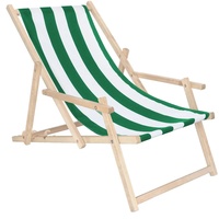 Liegestuhl aus Buchenholz Sonnenliege Gartenliege mit Armlehnen Strandliege