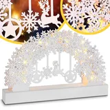 monzana Schwibbogen Weihnachten Schneeflocken Weiß