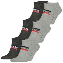 Levis Unisex Sneaker Sportsocken Low Cut Sportswear Logo 4er 6er 8er Multipack in 43-46 Grau / Grau