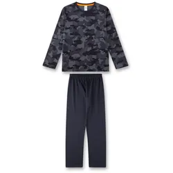Sanetta Jungen Schlafanzug - Teens, lang, Nachtwäsche, Pyjama, Baumwolle Schwarz/Grau 188