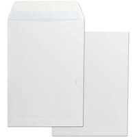 Papierumschläge, Umschlag aus Papier, weiß, Spezialpapier, 260 x 360 mm, Umschlag aus Papier mit Verschluss aus Silikon für Dokumente, Versand oder Aufbewahrung · m-Büro (25 Stück, 260 x 360 mm)