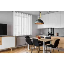 Eurofirany Gardine LUCY reinweiße Gardinen verschiedene Größen zur Wahl Ösen Kräuselband, Ösen, sanfte und feine Voile, transparent 400 cm x 150 cm