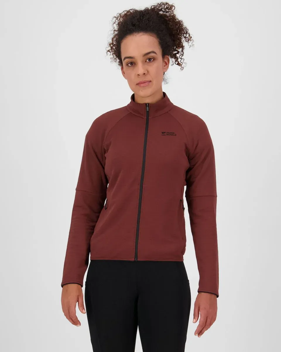Mons Royale Womens Quad Merino Fleece Jacket sable (988) L