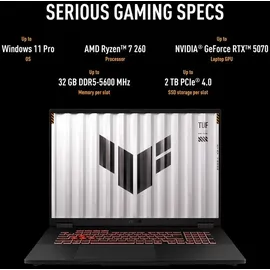 Asus TUF Gaming A18 AMD Ryzen 7 260 16 GB RAM 512 GB SSD RTX 5060 ohne Betriebssystem