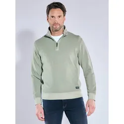 engbers Herren Sweatshirt mit Zipper grün regular gestreift Zipper - XL