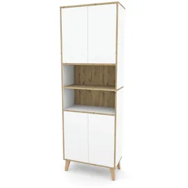 roba Morena Badschrank 66,4 x 195 x 32,5 cm Braun/Weiß