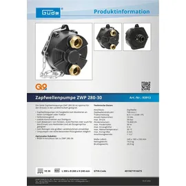 Güde Zapfwellenpumpe ZWP 280-30 selbstansaugend