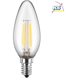HWH LED Filament Kerzenform, E14, 4.5W 2700K470lm, Glas klar BLU-49055