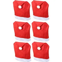 Novaliv Stuhlhusse Weihnachten Samt Rot 6er Set