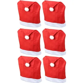 Novaliv Stuhlhusse Weihnachten Samt Rot 6er Set