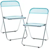 [en.casa] Stühle, Pornainen 2er Set Hellblau, transparent
