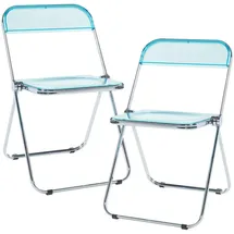 [en.casa] Stühle, Pornainen 2er Set Hellblau, transparent