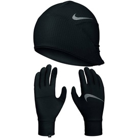 Nike Damen Set Laufmütze + Handschuhe schwarz | M/L
