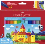 Faber-Castell Jumbo Super Washable Filzstifte farbsortiert, 12 St.